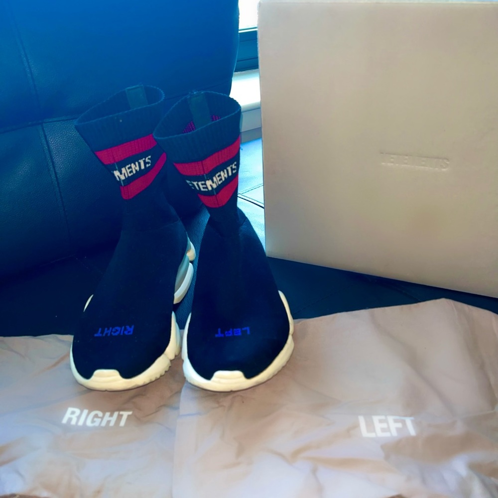 VETEMENTS x Reebok Stretch Knit SS Crew High Top Sock Sneakers